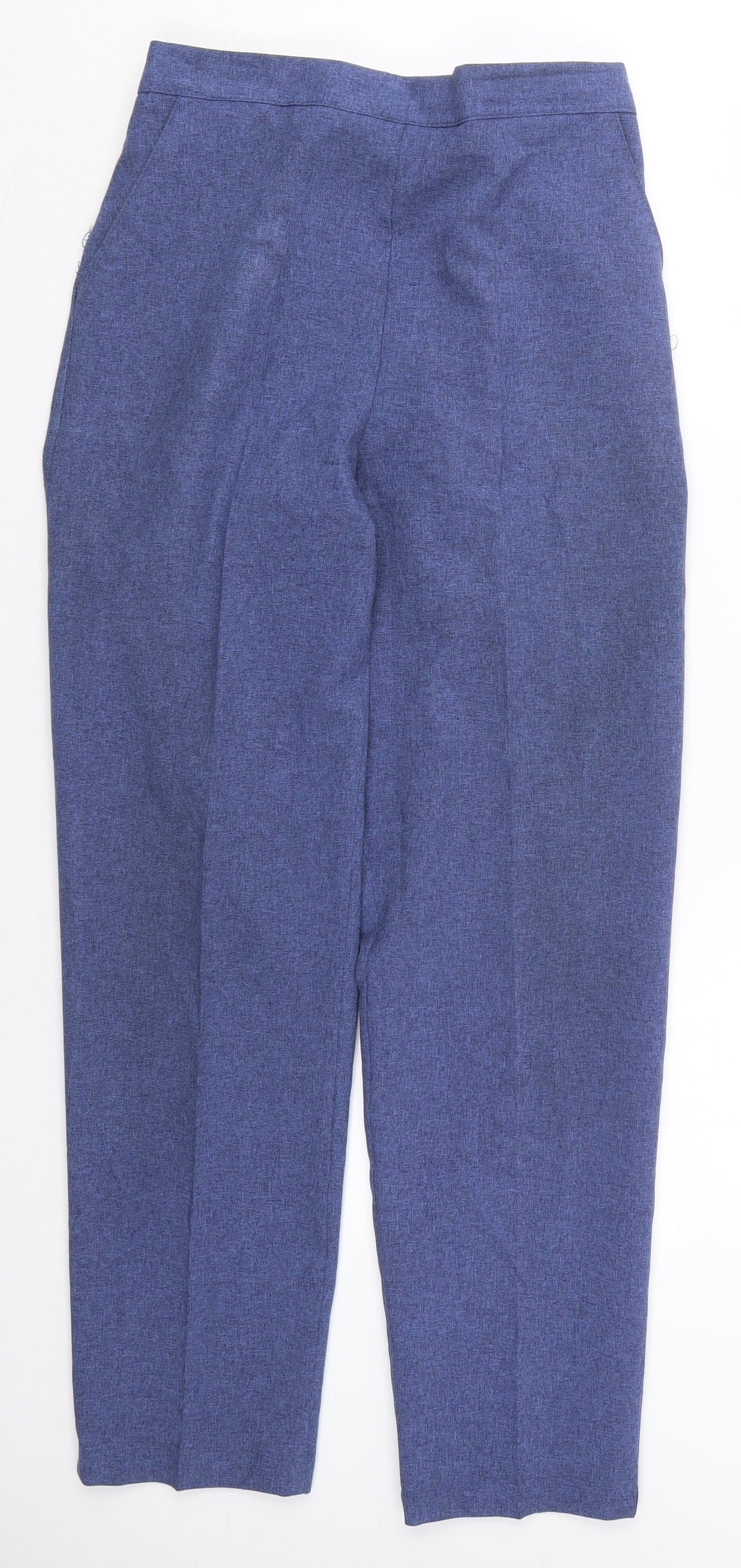 Emma Womens Blue  Polyester Trousers  Size 12 L29 in Regular
