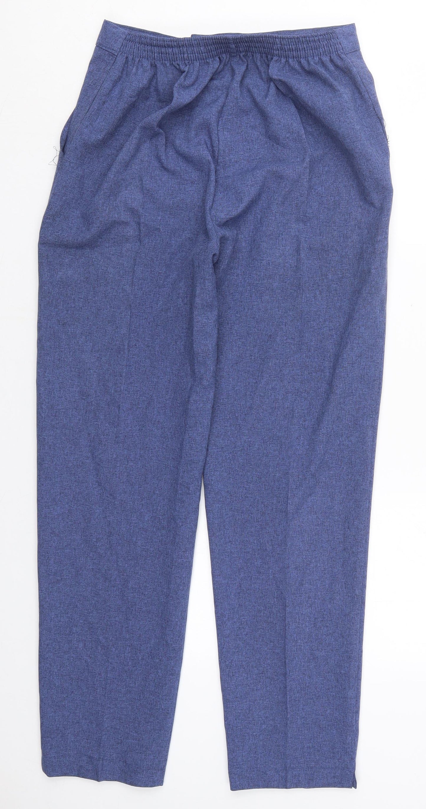 Emma Womens Blue  Polyester Trousers  Size 12 L29 in Regular