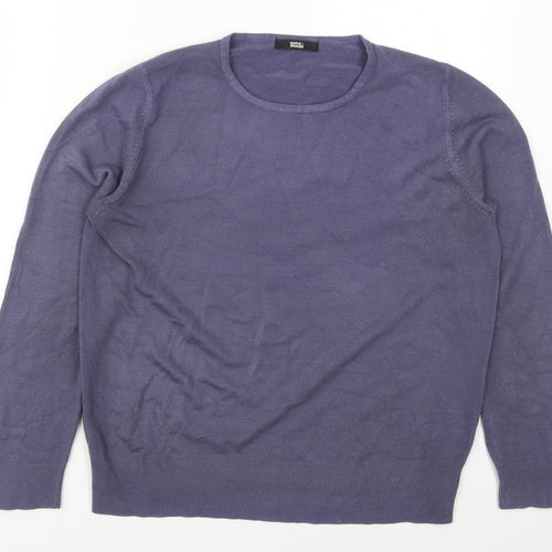 Marks and Spencer Womens Purple Round Neck  Acrylic Pullover Jumper Size 14