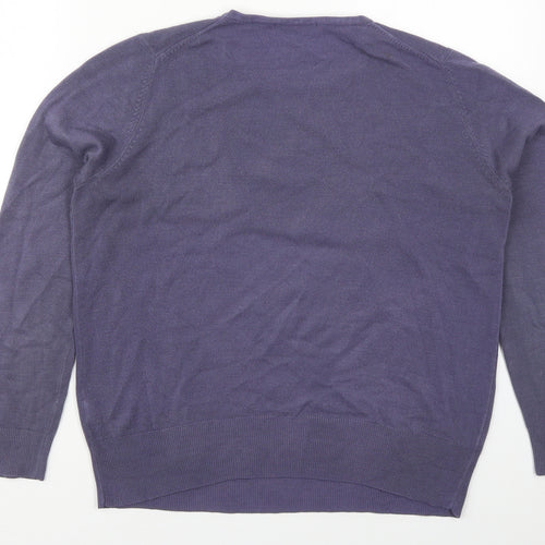 Marks and Spencer Womens Purple Round Neck  Acrylic Pullover Jumper Size 14