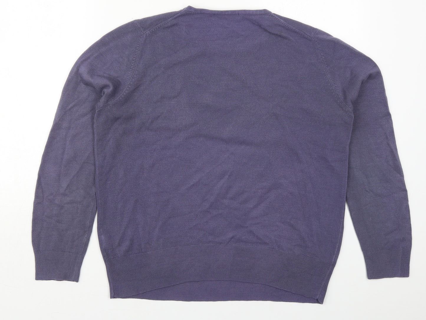 Marks and Spencer Womens Purple Round Neck  Acrylic Pullover Jumper Size 14