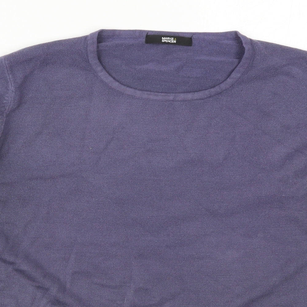 Marks and Spencer Womens Purple Round Neck  Acrylic Pullover Jumper Size 14