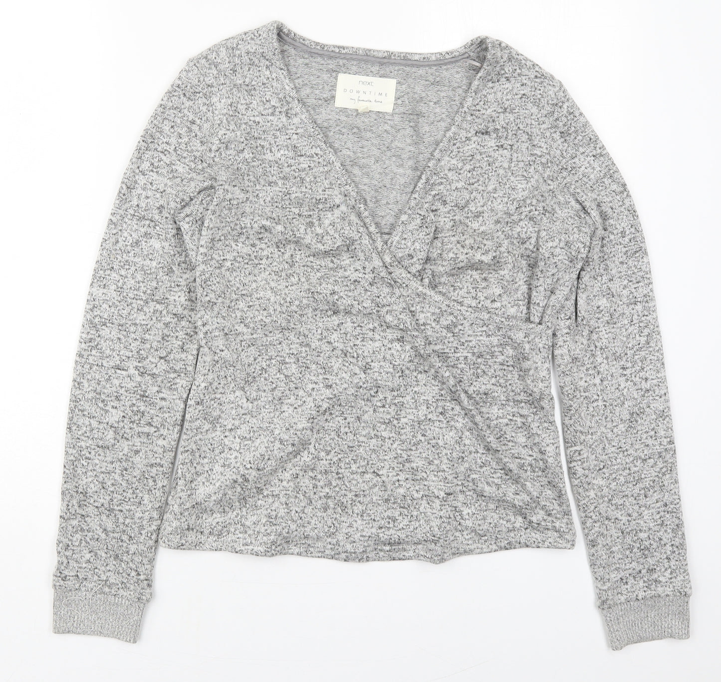 NEXT Womens Grey Solid Viscose Top Pyjama Top Size S