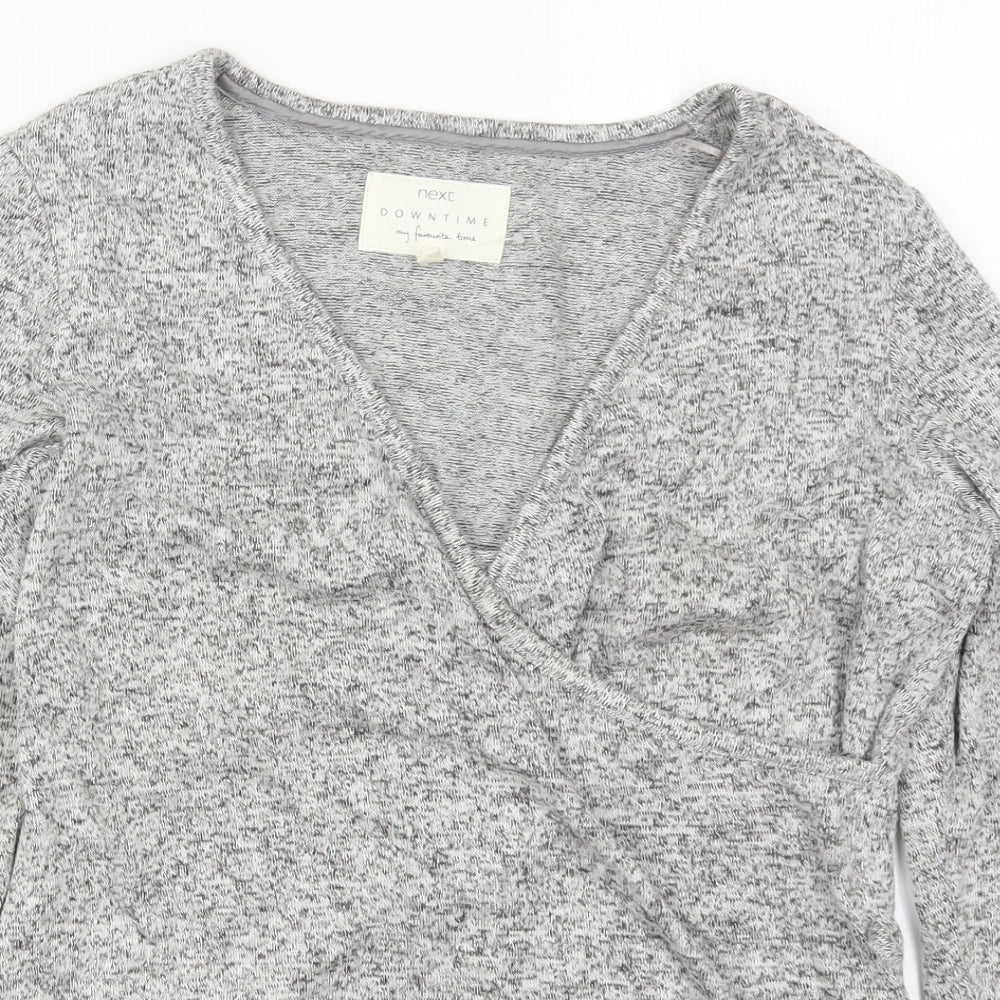 NEXT Womens Grey Solid Viscose Top Pyjama Top Size S