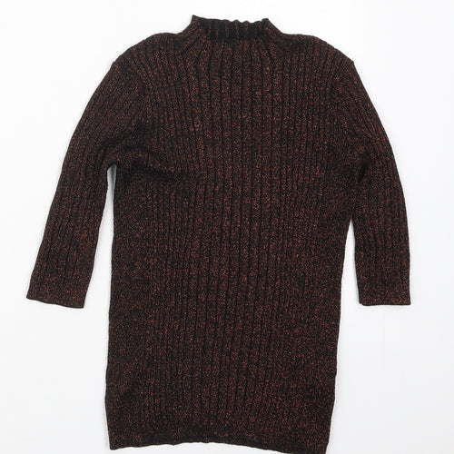 Atmosphere Womens Orange Mock Neck  Viscose Pullover Jumper Size 10