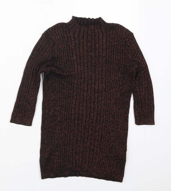 Atmosphere Womens Orange Mock Neck  Viscose Pullover Jumper Size 10