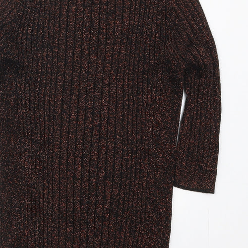 Atmosphere Womens Orange Mock Neck  Viscose Pullover Jumper Size 10