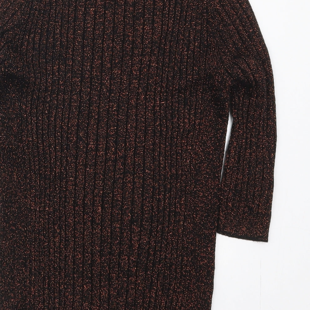 Atmosphere Womens Orange Mock Neck  Viscose Pullover Jumper Size 10