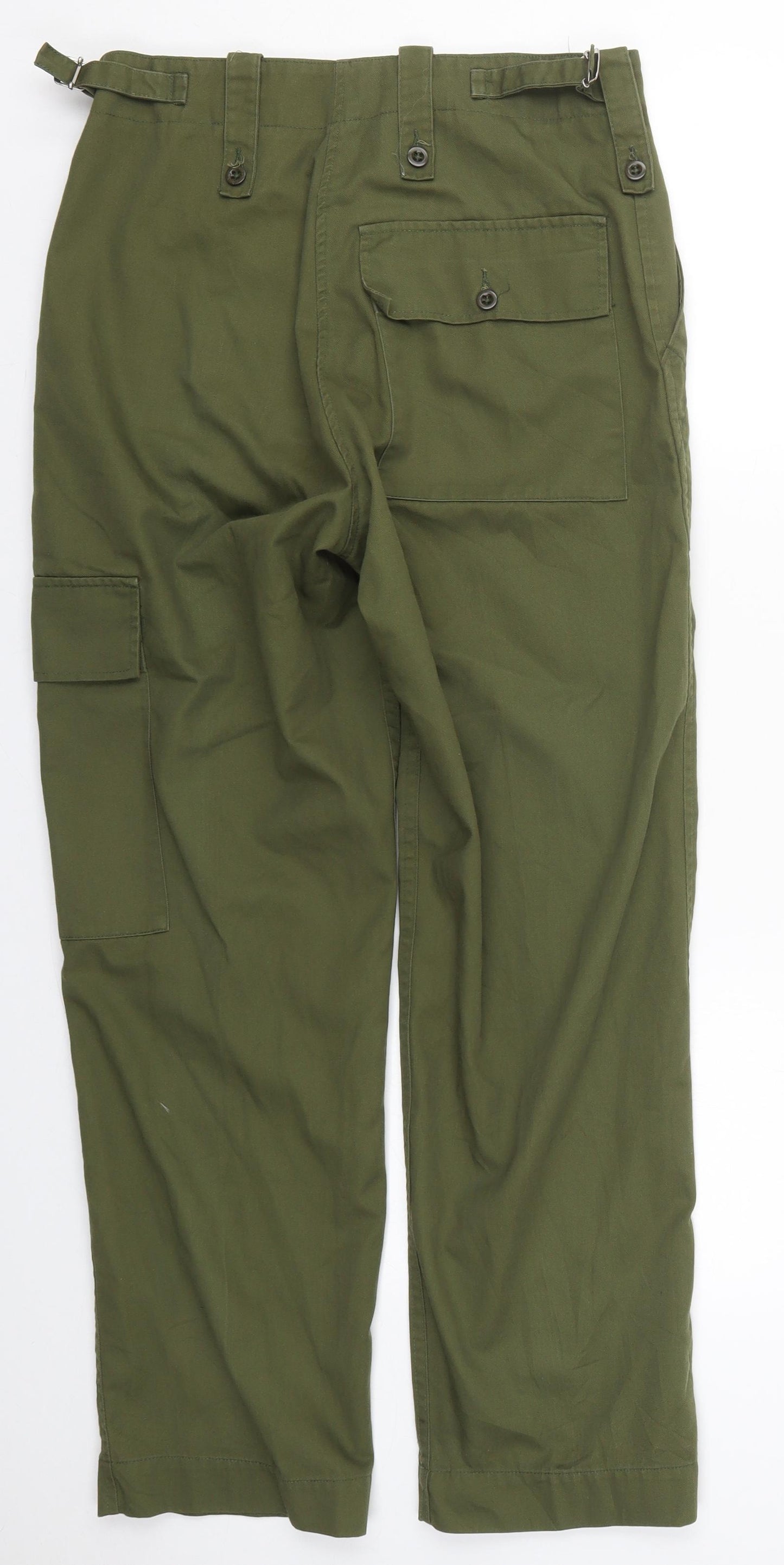 J Compton Sons & Webb Mens Green  Cotton Cargo Trousers Size 29 L27 in Regular Button