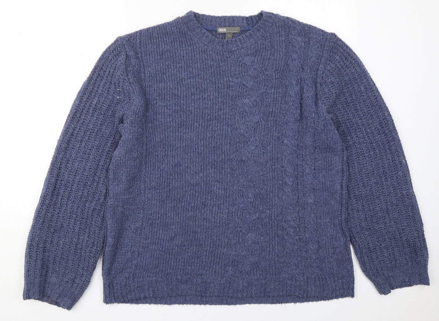 ASOS Mens Blue Round Neck  Acrylic Pullover Jumper Size M