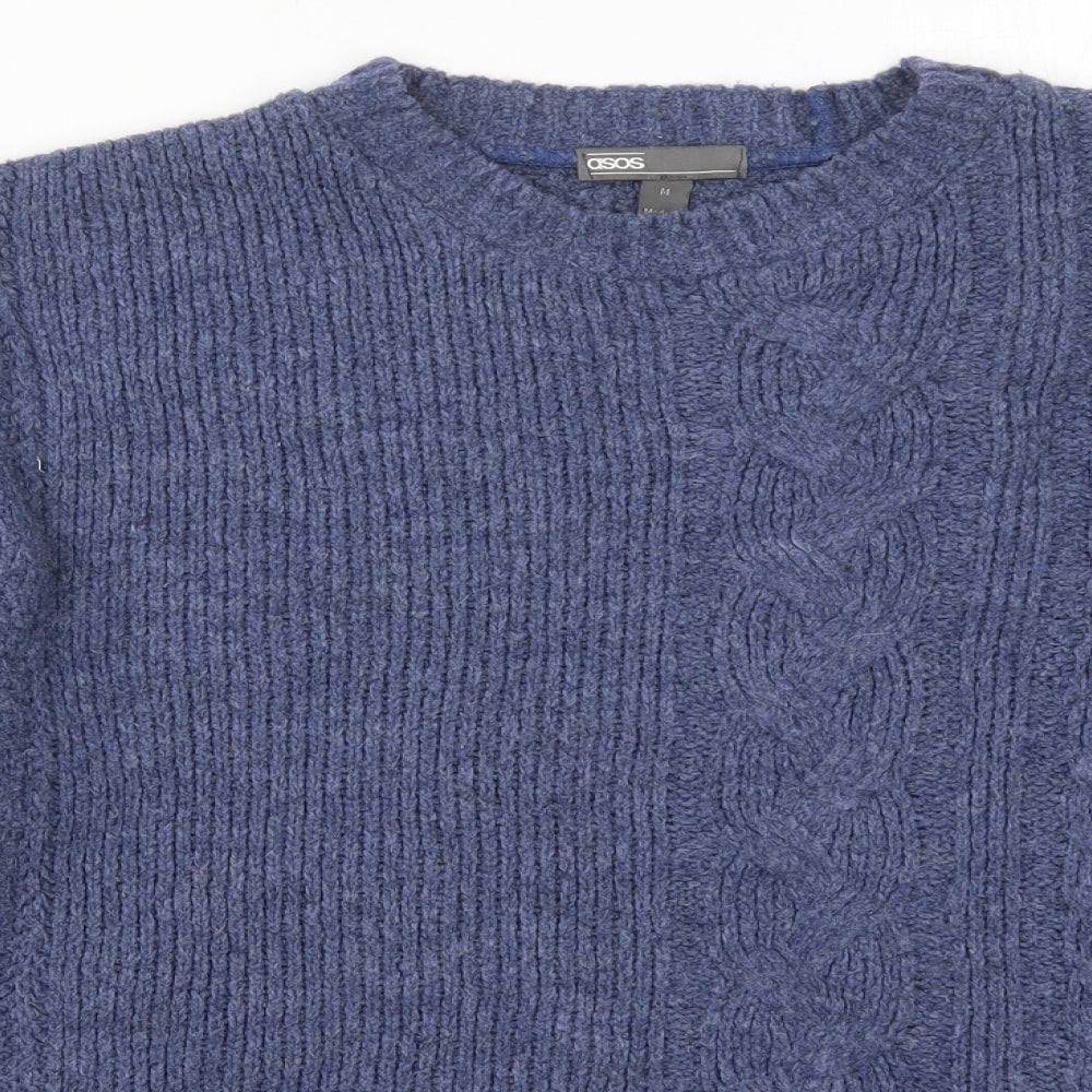 ASOS Mens Blue Round Neck  Acrylic Pullover Jumper Size M