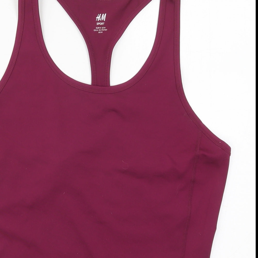 H&M Womens Purple  Polyester Basic Tank Size M Round Neck Pullover