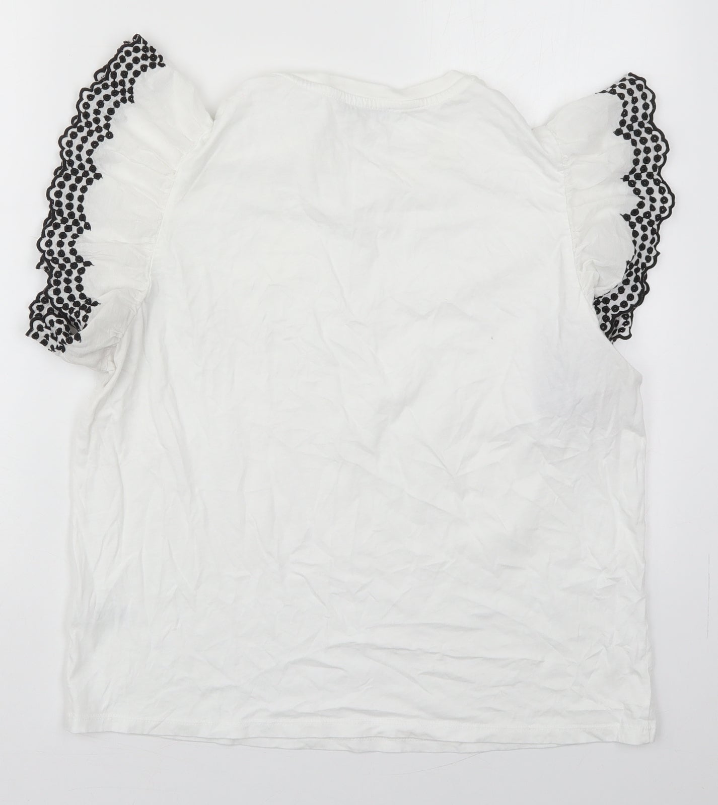 George Womens White  Cotton Basic T-Shirt Size 14 Crew Neck
