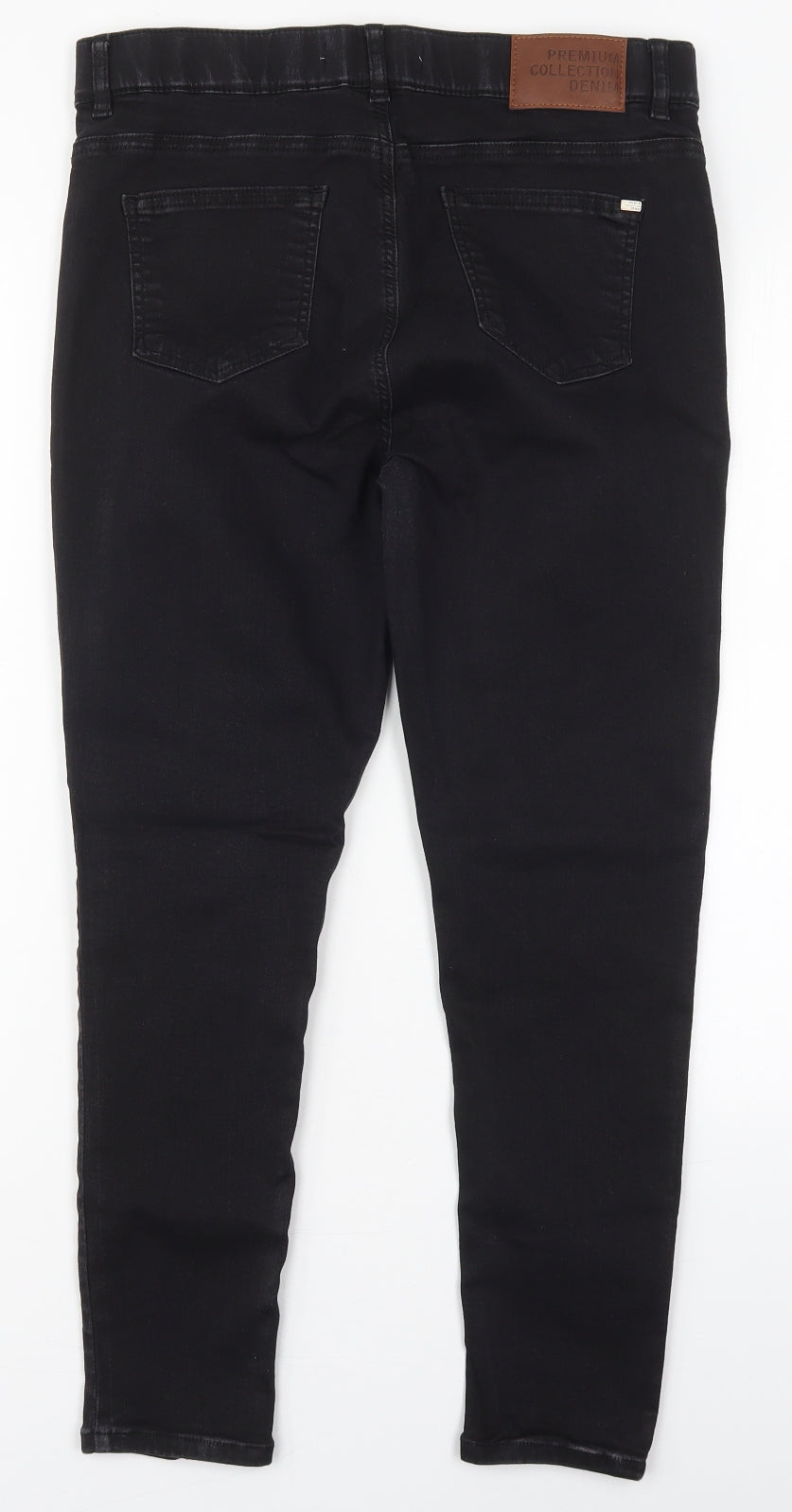 George Womens Black  Cotton Skinny Jeans Size 14 L26 in Regular Button