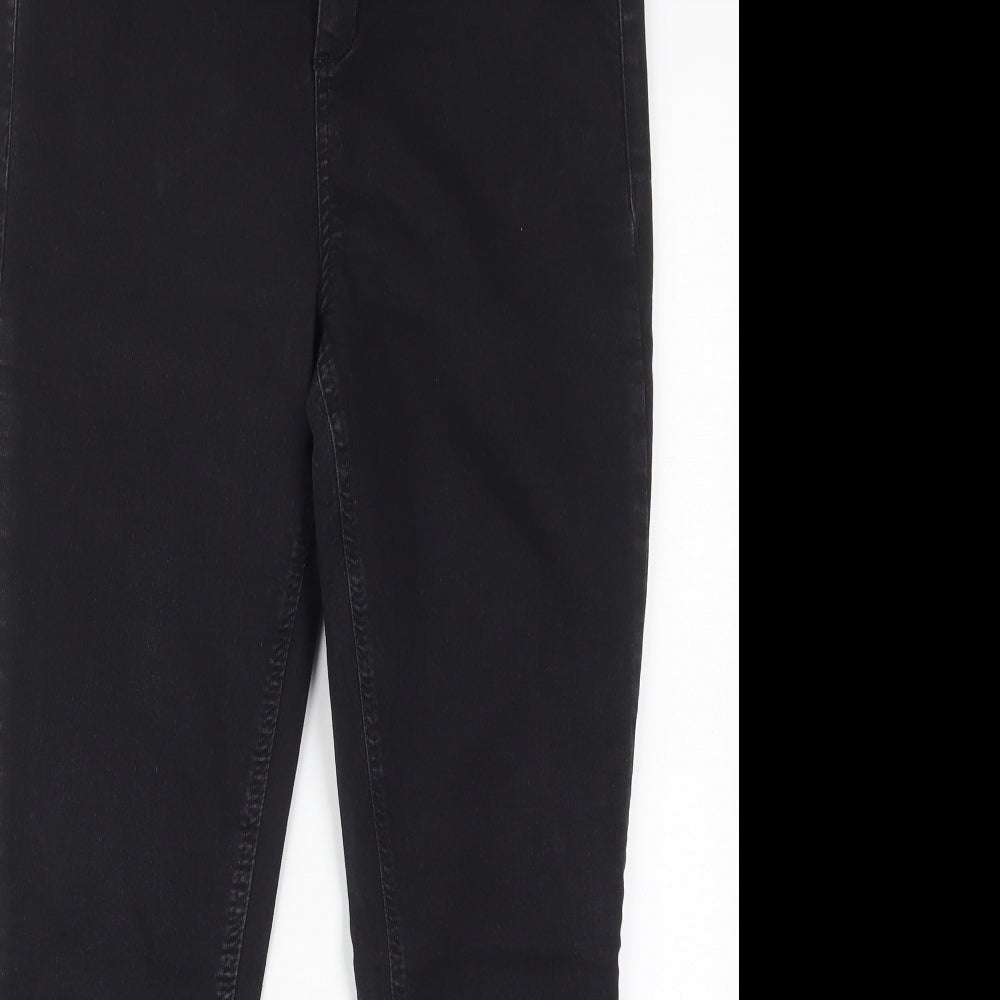 George Womens Black  Cotton Skinny Jeans Size 14 L26 in Regular Button
