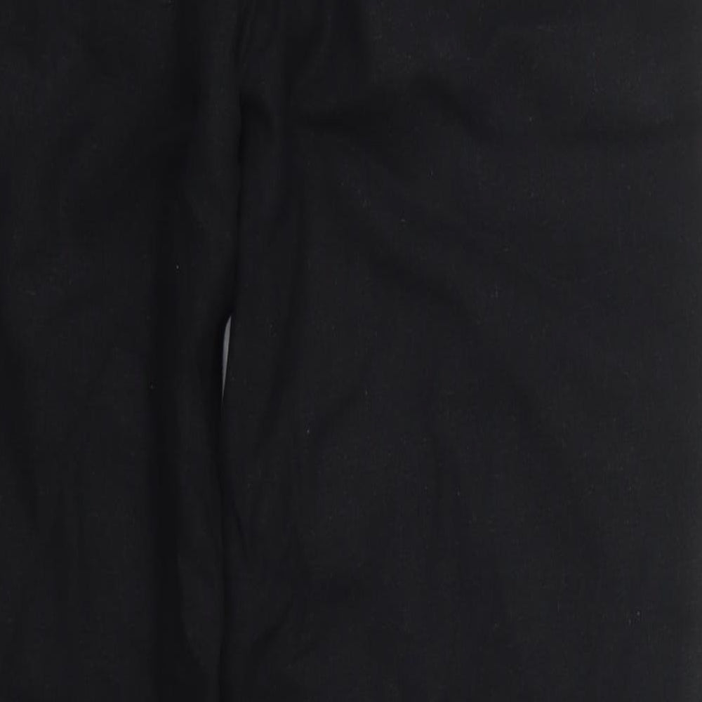 NEXT Womens Black  Linen Trousers  Size 12 L38 in Regular Drawstring