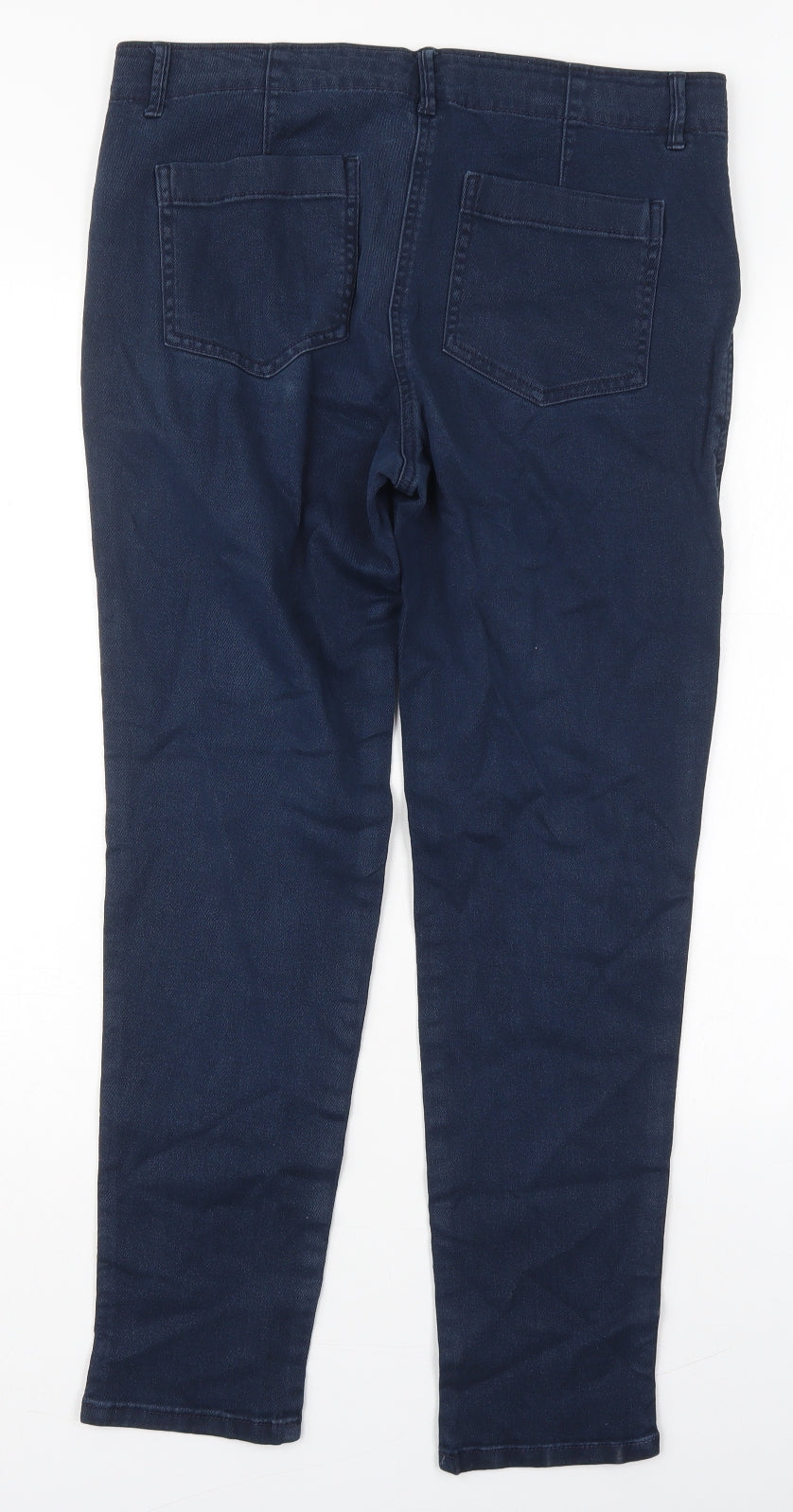 F&F Womens Blue  Cotton Skinny Jeans Size 14 L27 in Regular Button