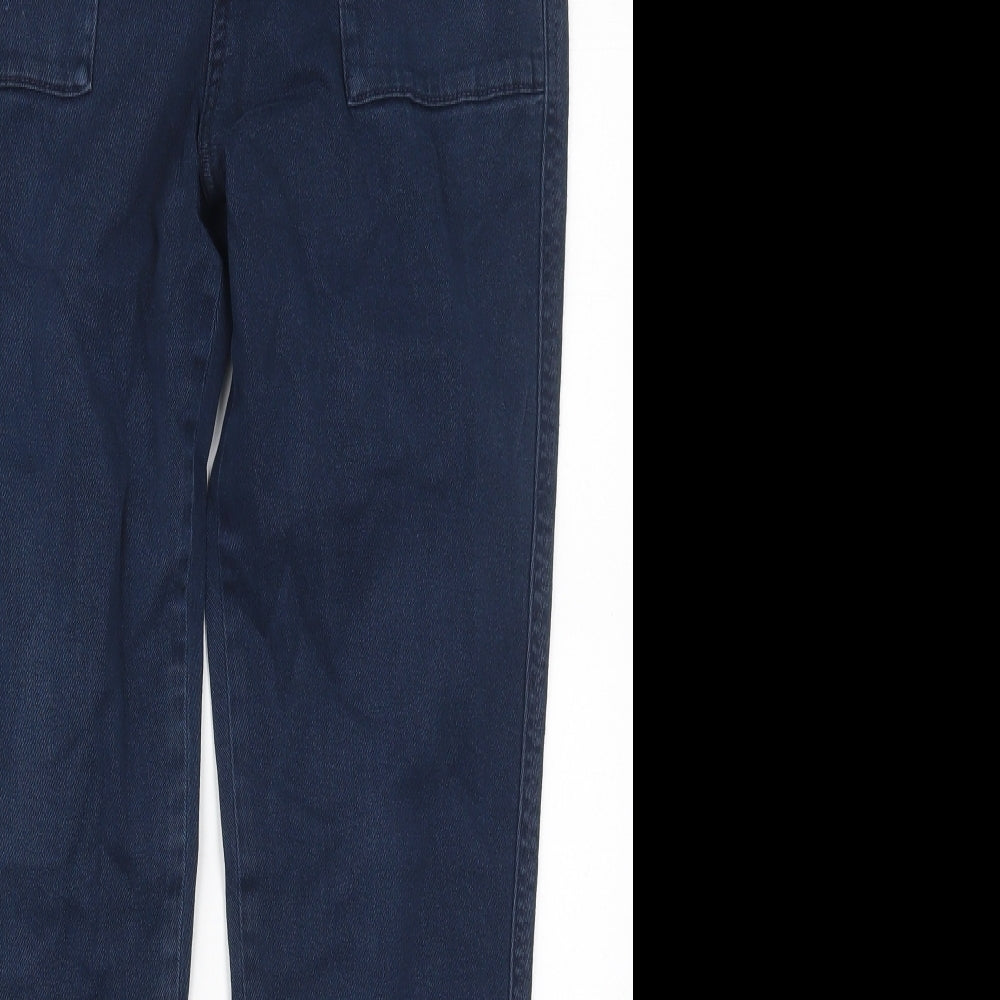 F&F Womens Blue  Cotton Skinny Jeans Size 14 L27 in Regular Button