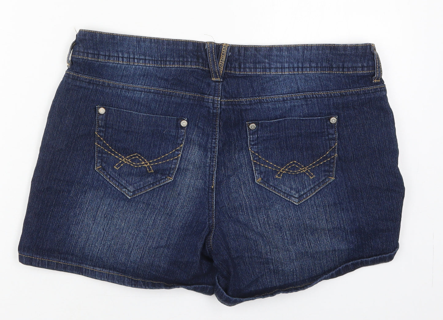 Denim 24/7 Womens Blue  Cotton Hot Pants Shorts Size 14 L3 in Regular Button