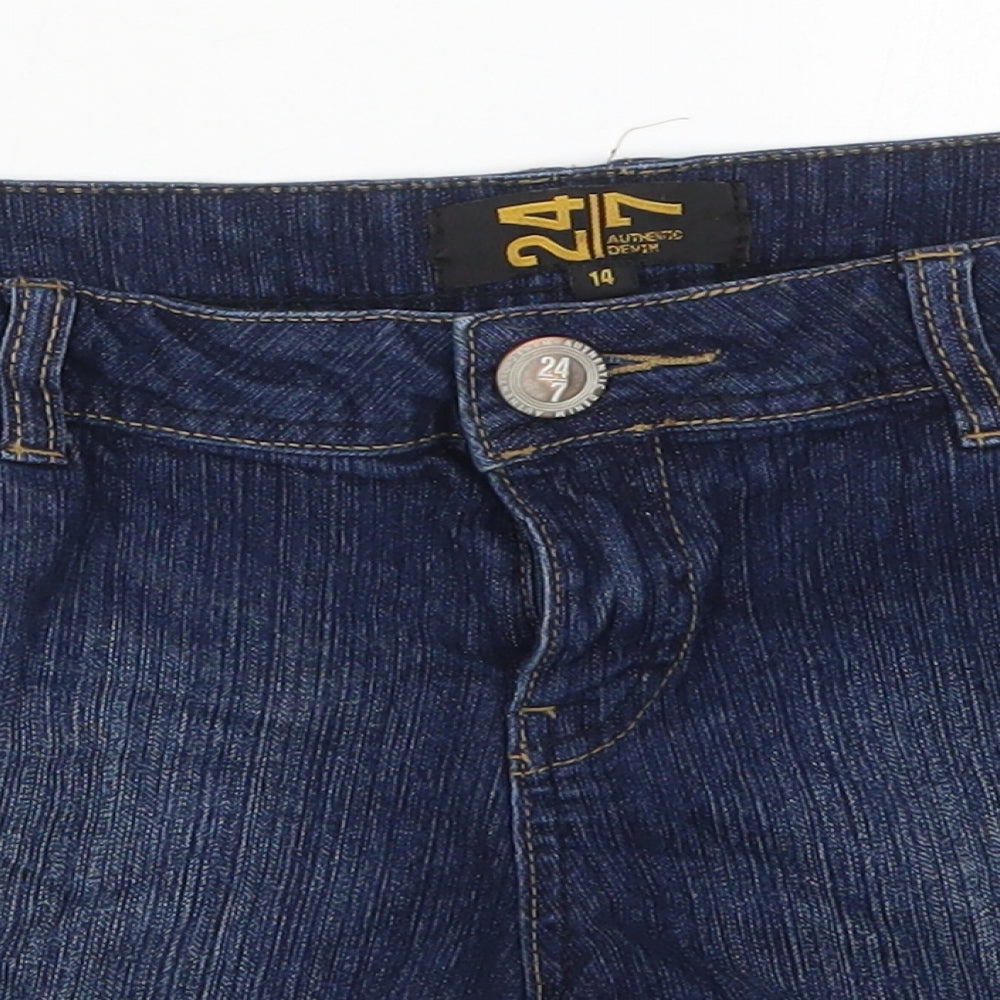 Denim 24/7 Womens Blue  Cotton Hot Pants Shorts Size 14 L3 in Regular Button