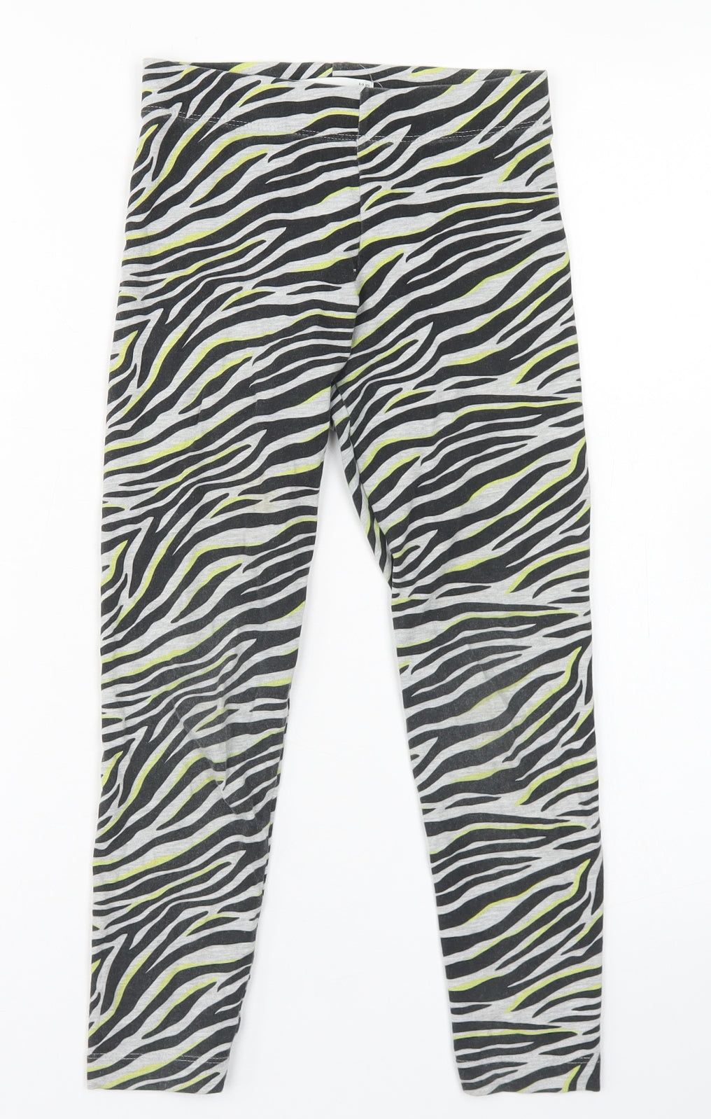 Marks and Spencer Girls Grey Animal Print Cotton Jogger Trousers Size 8-9 Years  Regular  - Zebra Print, Leggings