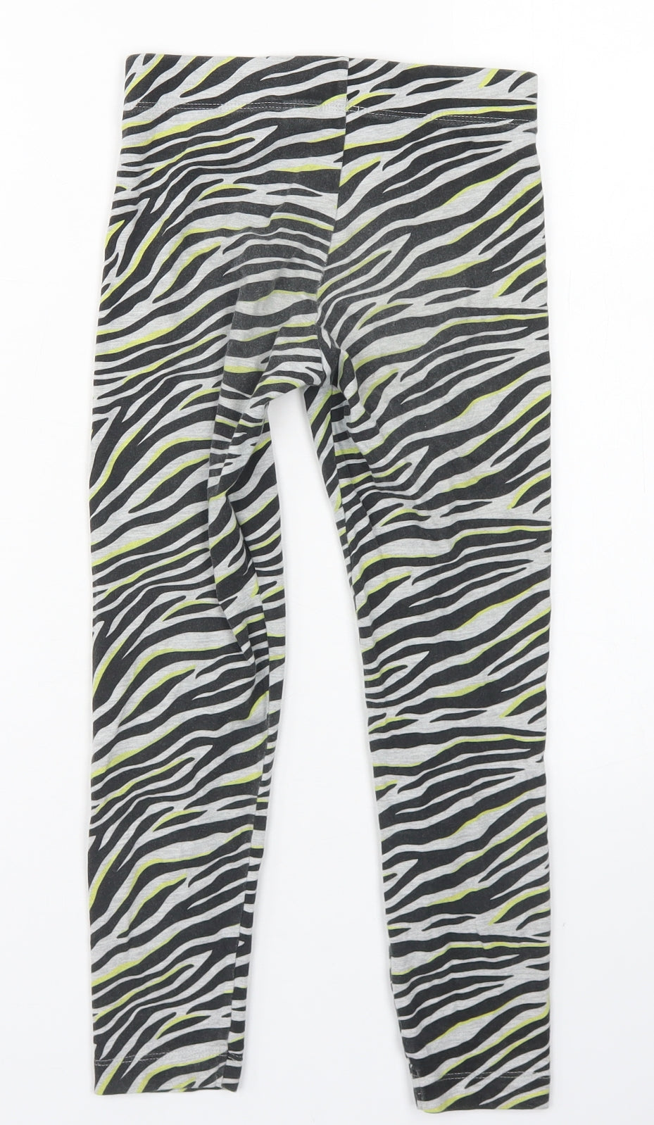 Marks and Spencer Girls Grey Animal Print Cotton Jogger Trousers Size 8-9 Years  Regular  - Zebra Print, Leggings