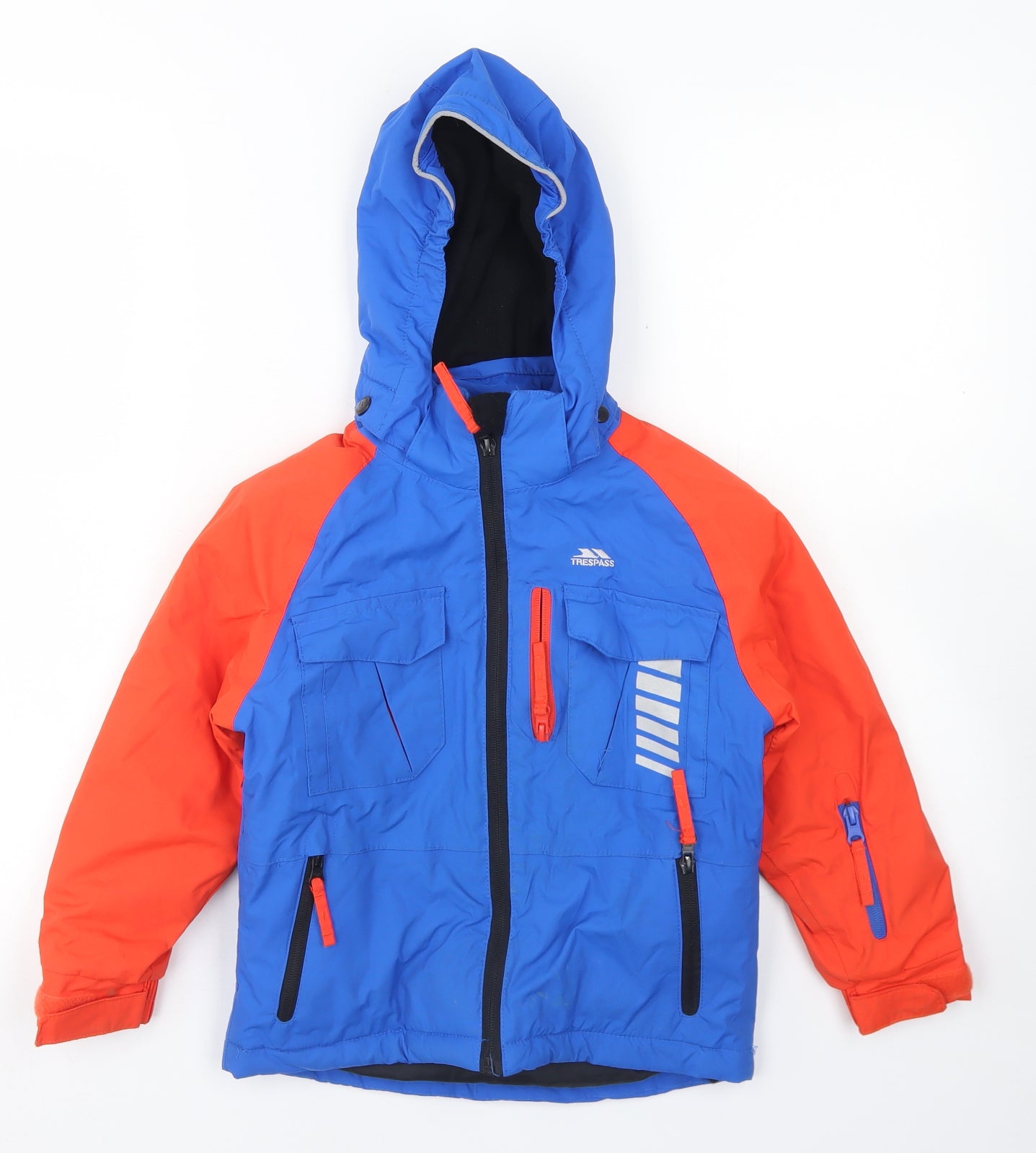Trespass Boys Blue Colourblock  Ski Jacket Coat Size 3-4 Years  Zip