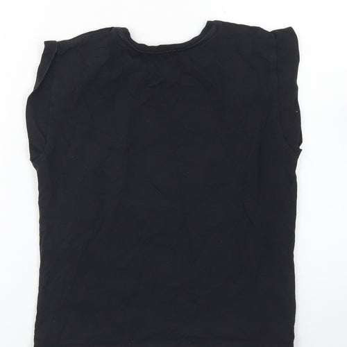 Dunnes Stores Girls Black  Cotton Basic T-Shirt Size 10-11 Years Crew Neck  - Ocean Drive