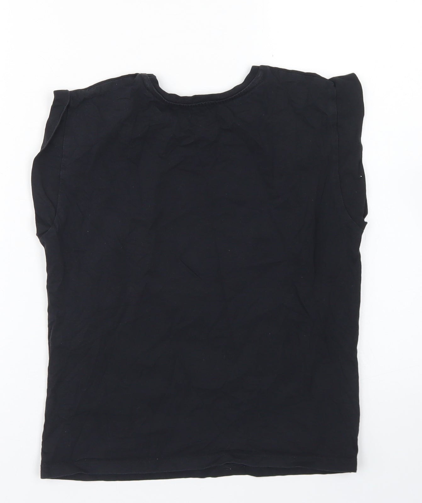 Dunnes Stores Girls Black  Cotton Basic T-Shirt Size 10-11 Years Crew Neck  - Ocean Drive