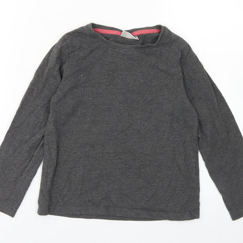 Matalan Girls Grey  Cotton Basic T-Shirt Size 7 Years Crew Neck