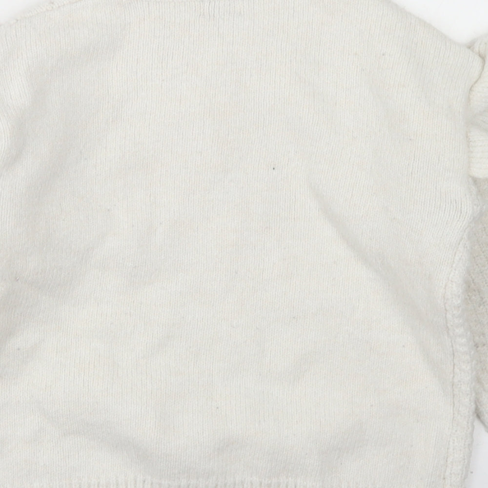 F&F Girls White Crew Neck  Polyester Pullover Jumper Size 7-8 Years