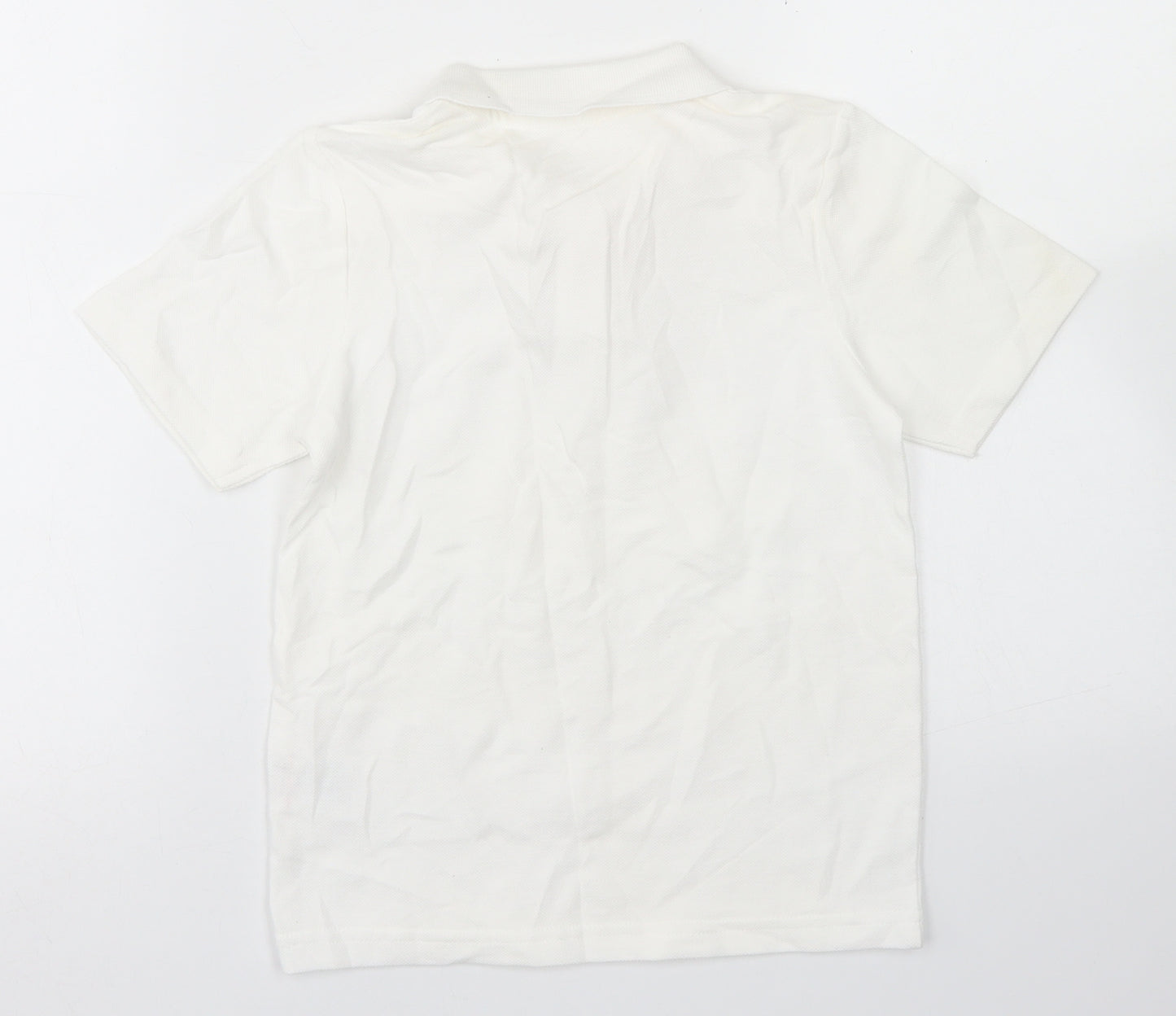 Matalan Boys White  Cotton Basic Polo Size 7 Years Collared  - School Wear