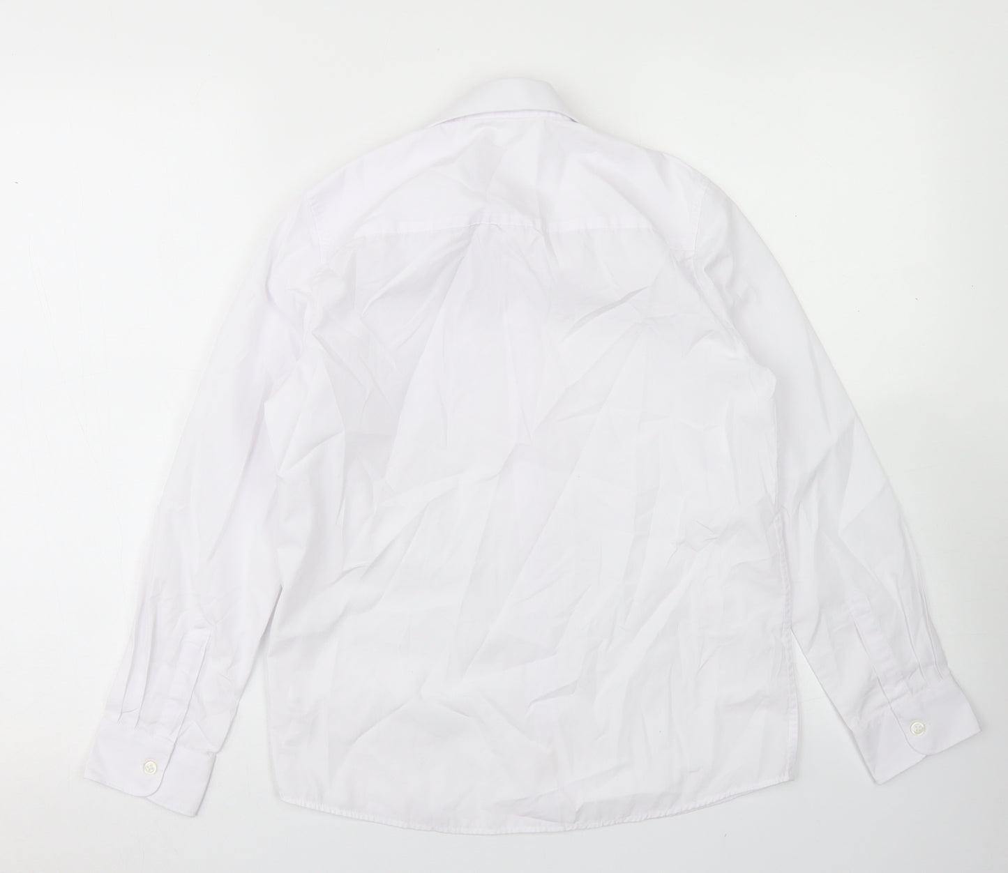 F&F Boys White  Polyester Basic Button-Up Size 10-11 Years Collared Button - School Wear