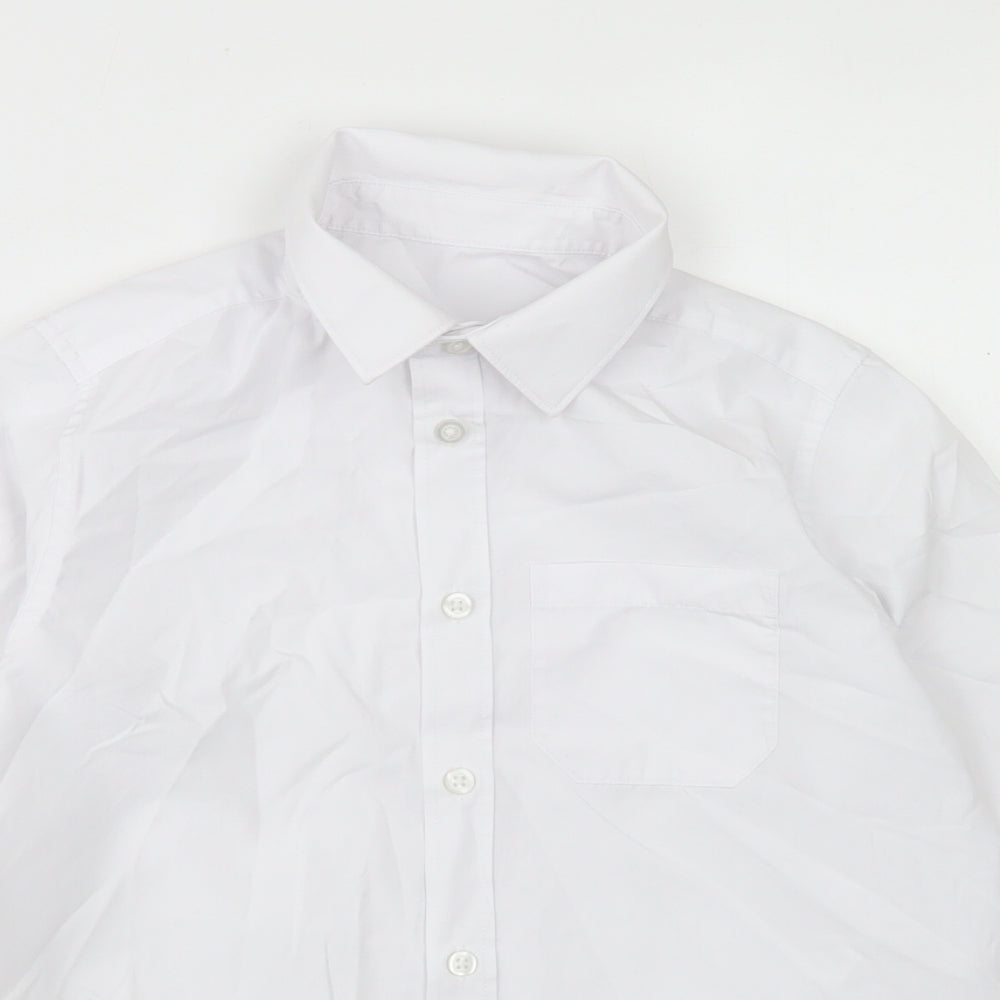 F&F Boys White  Polyester Basic Button-Up Size 10-11 Years Collared Button - School Wear