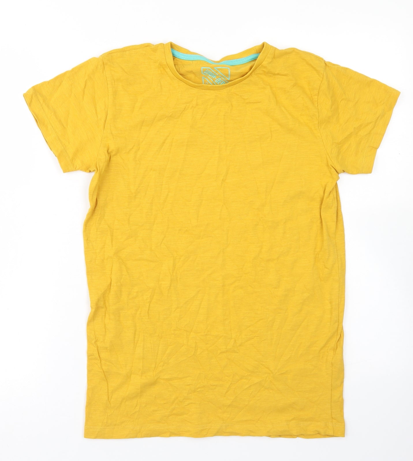 Matalan Boys Yellow  Cotton Basic T-Shirt Size 13 Years Crew Neck