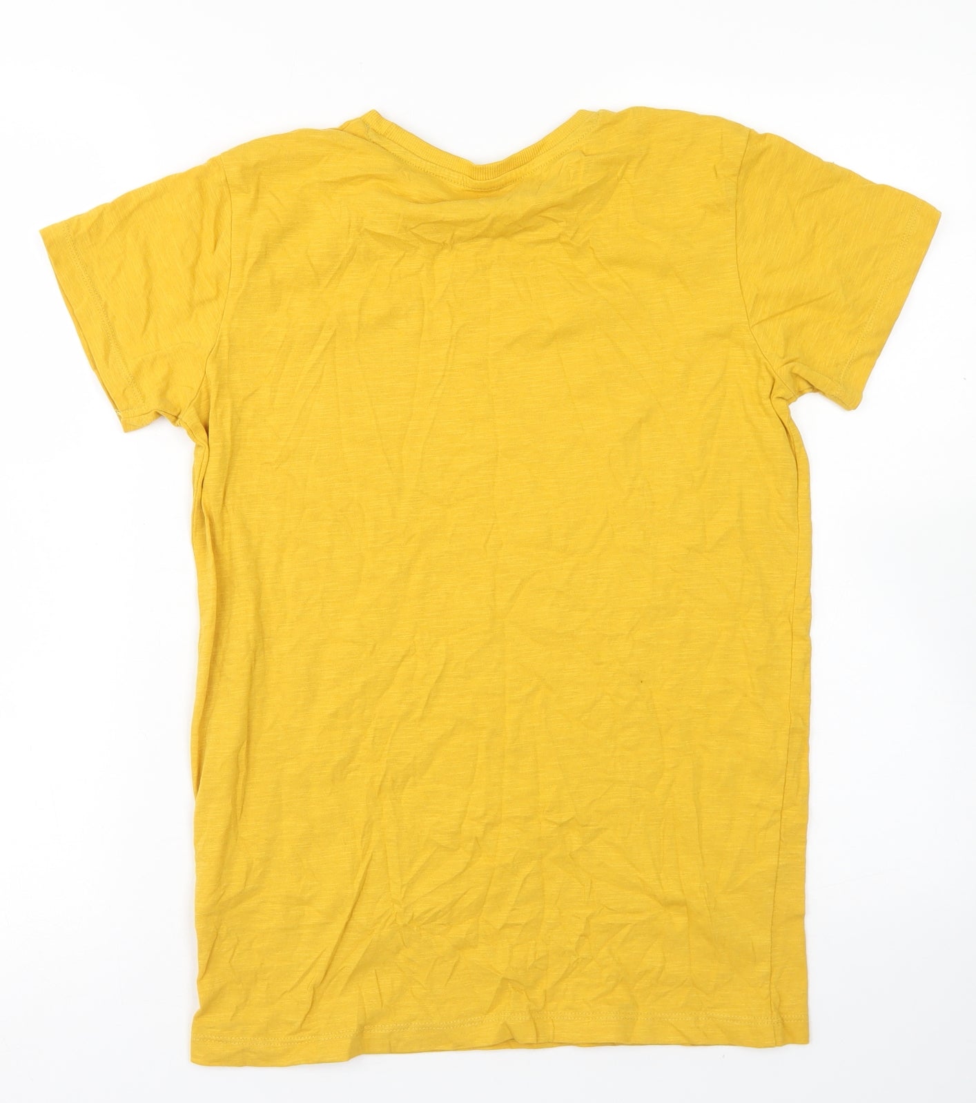 Matalan Boys Yellow  Cotton Basic T-Shirt Size 13 Years Crew Neck