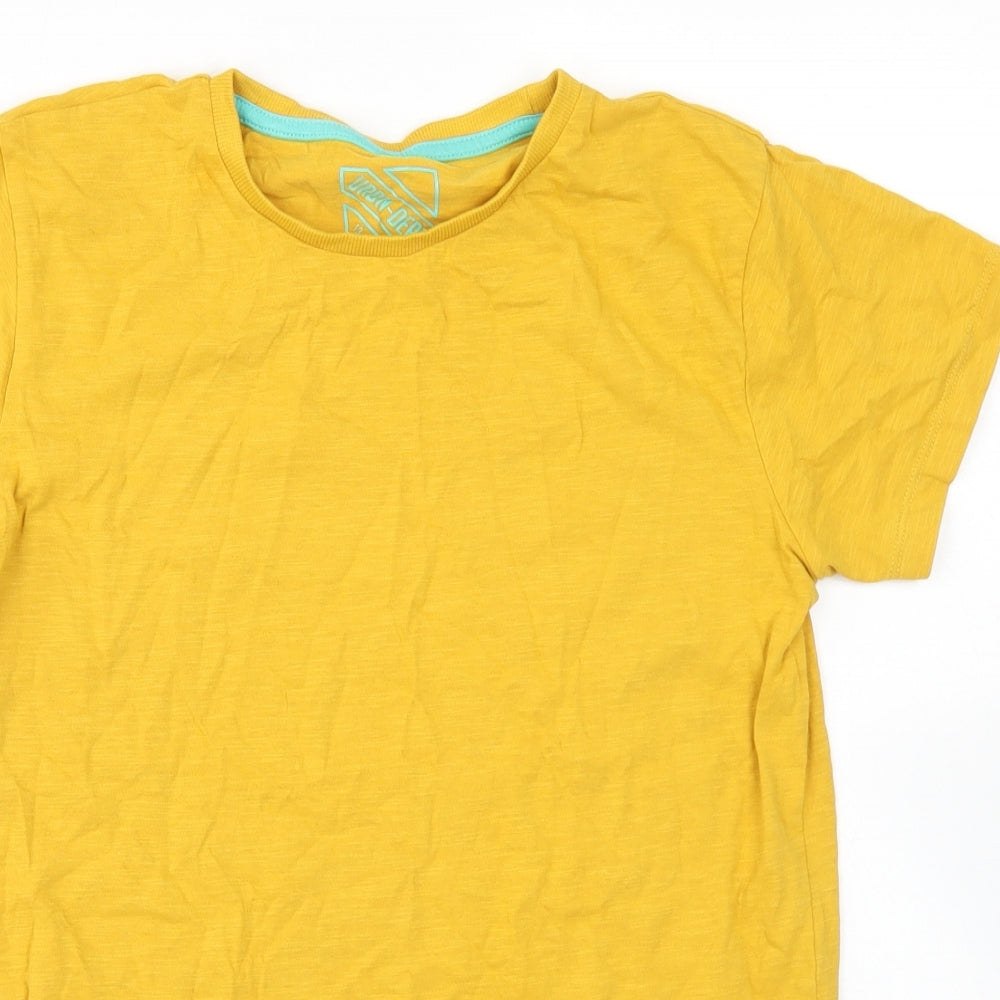 Matalan Boys Yellow  Cotton Basic T-Shirt Size 13 Years Crew Neck