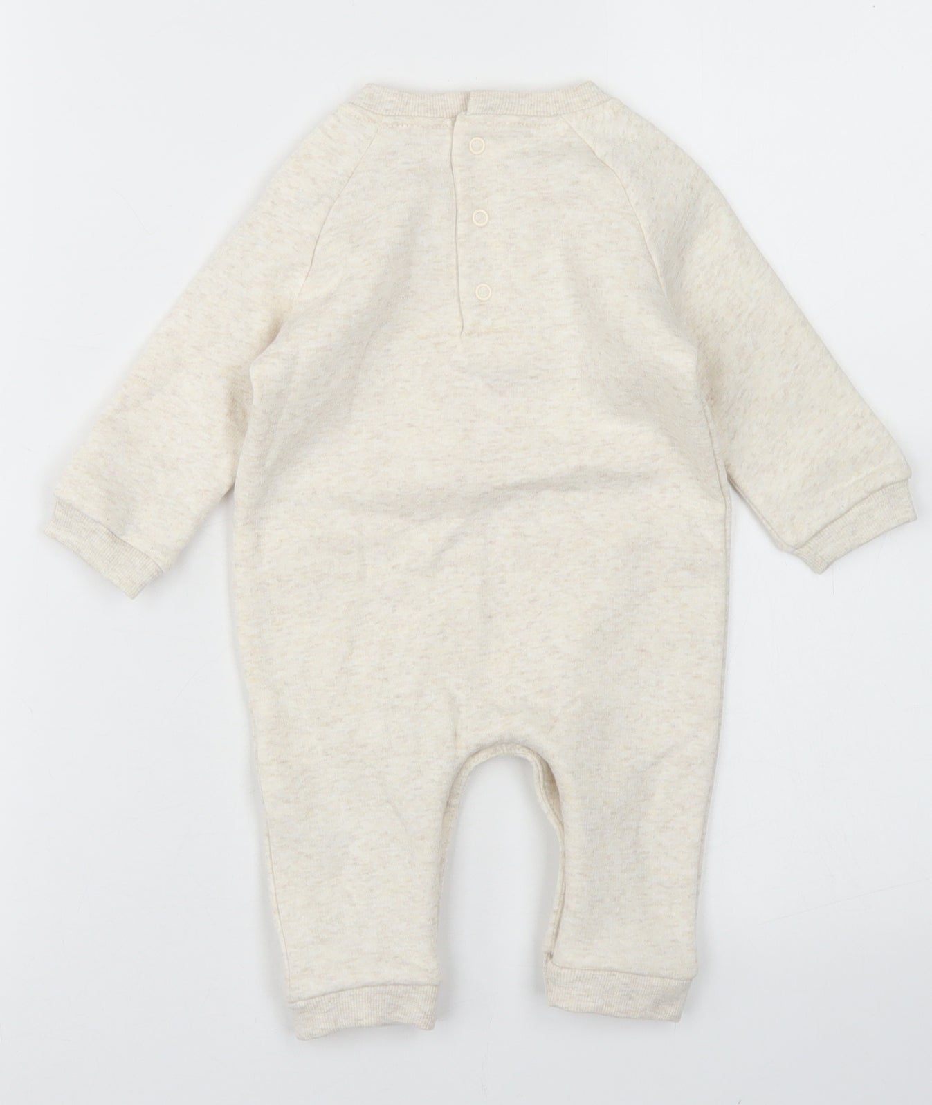 George Girls Beige  Cotton Romper One-Piece Size 3-6 Months  Snap - Bear