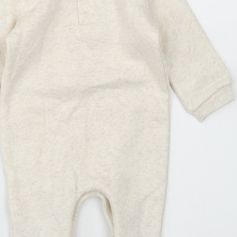 George Girls Beige  Cotton Romper One-Piece Size 3-6 Months  Snap - Bear