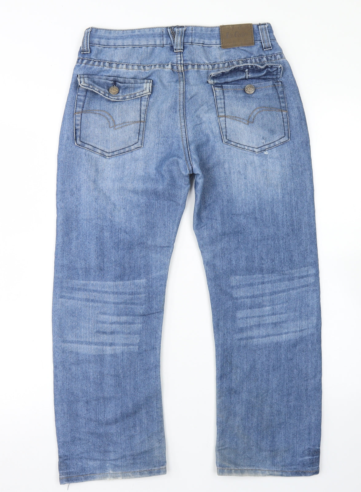 Lee Cooper Boys Blue  Cotton Cropped Jeans Size 11-12 Years  Regular Button