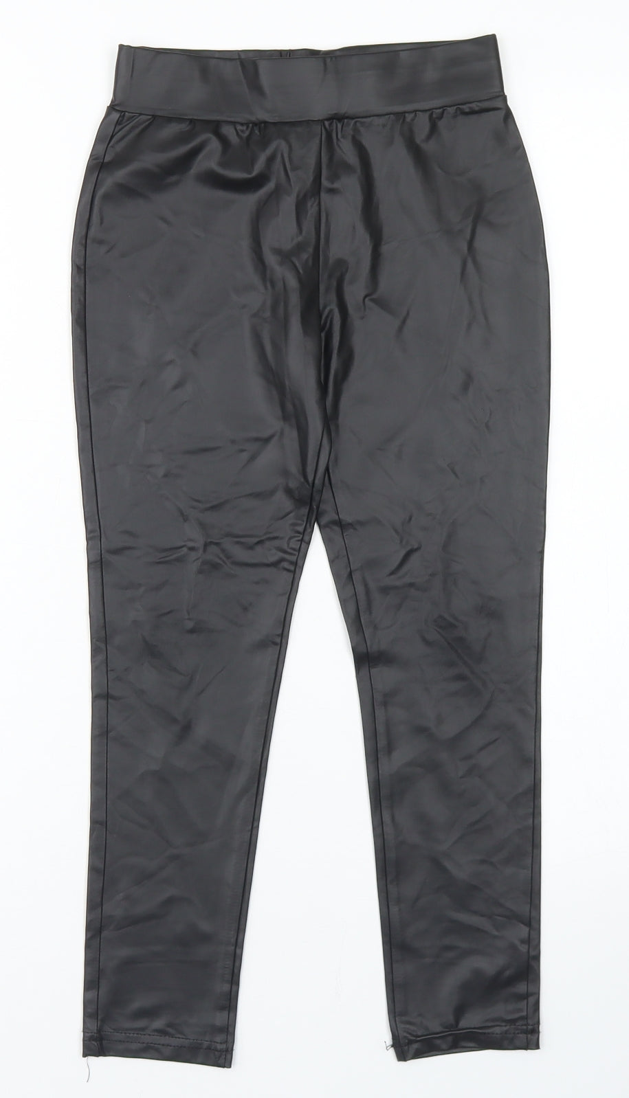 Primark Girls Black  Polyurethane Dress Pants Trousers Size 8-9 Years  Regular
