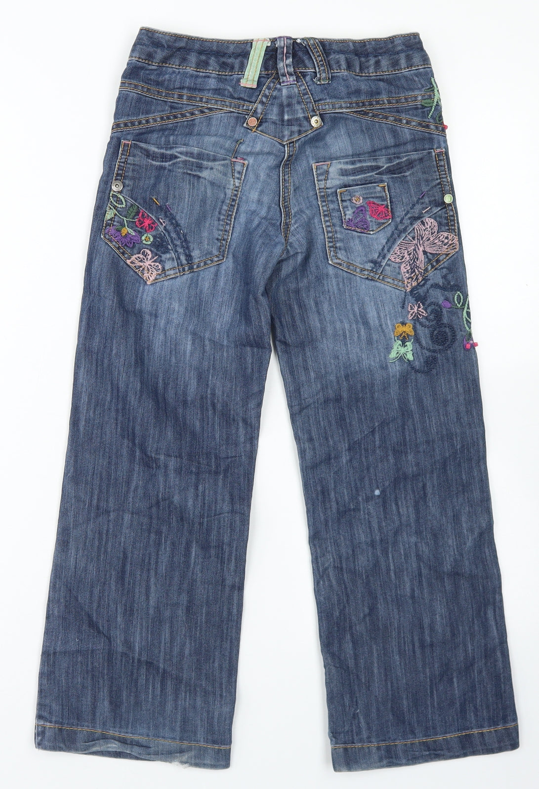 NEXT Girls Blue  Cotton Straight Jeans Size 8 Years  Regular Button
