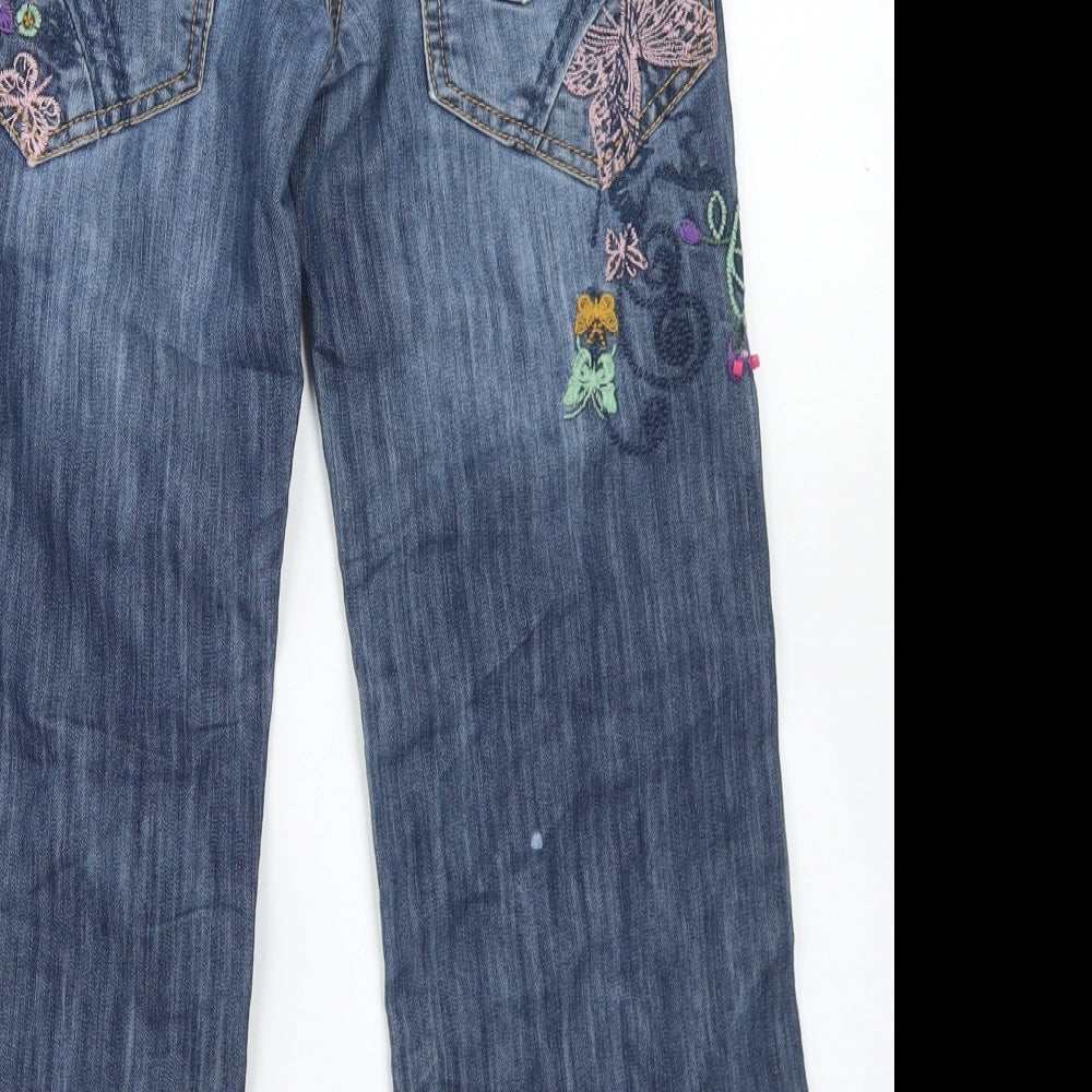 NEXT Girls Blue  Cotton Straight Jeans Size 8 Years  Regular Button