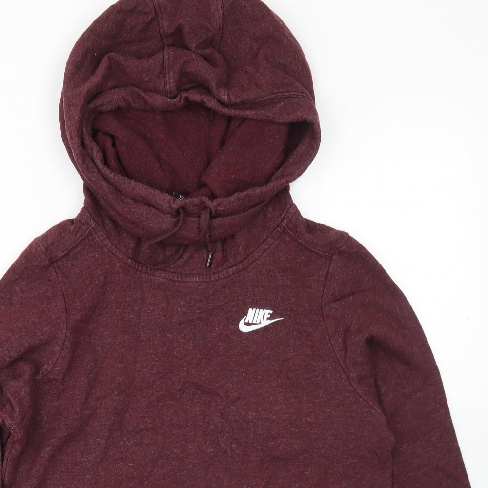 Nike Womens Purple  Cotton Pullover Hoodie Size XS