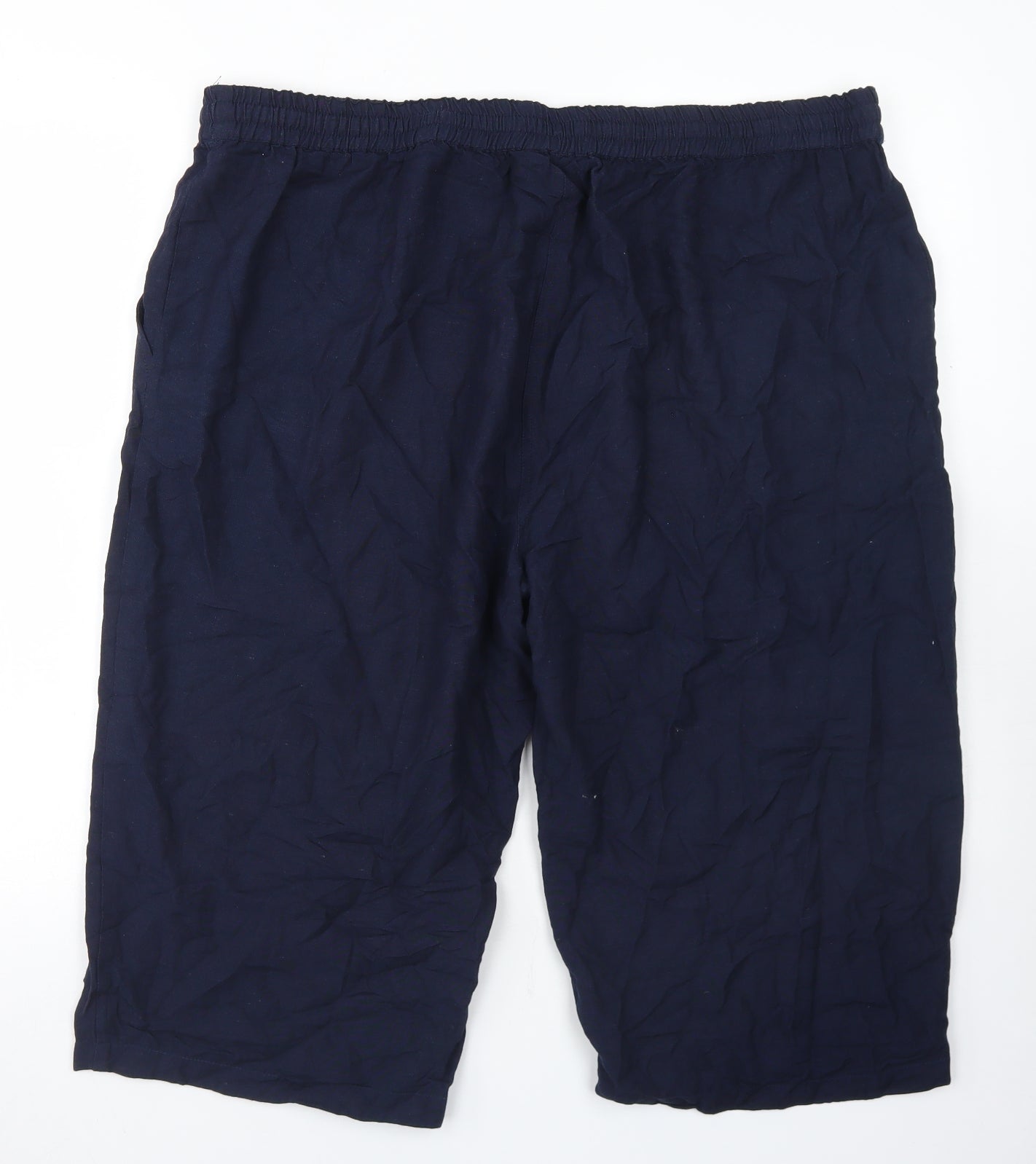 Anthology Womens Blue  Viscose Bermuda Shorts Size 22 L16 in Regular Drawstring