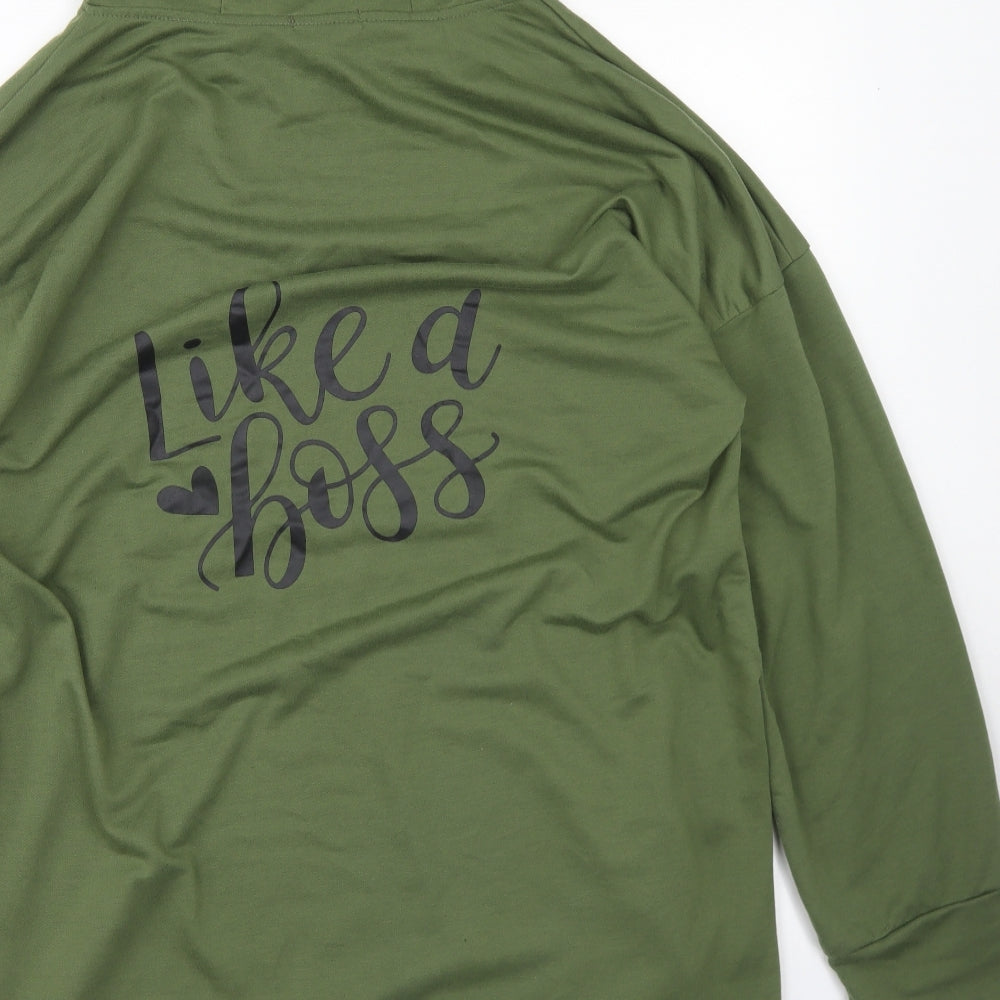 SheIn Womens Green  Polyester Pullover Hoodie Size 2XL   - Like A Boss