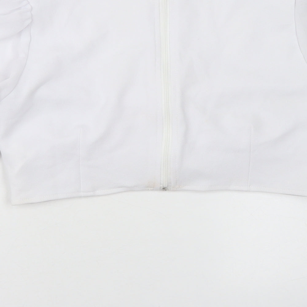 Saint Genes Womens White  Polyester Cropped Blouse Size 10 Sweetheart