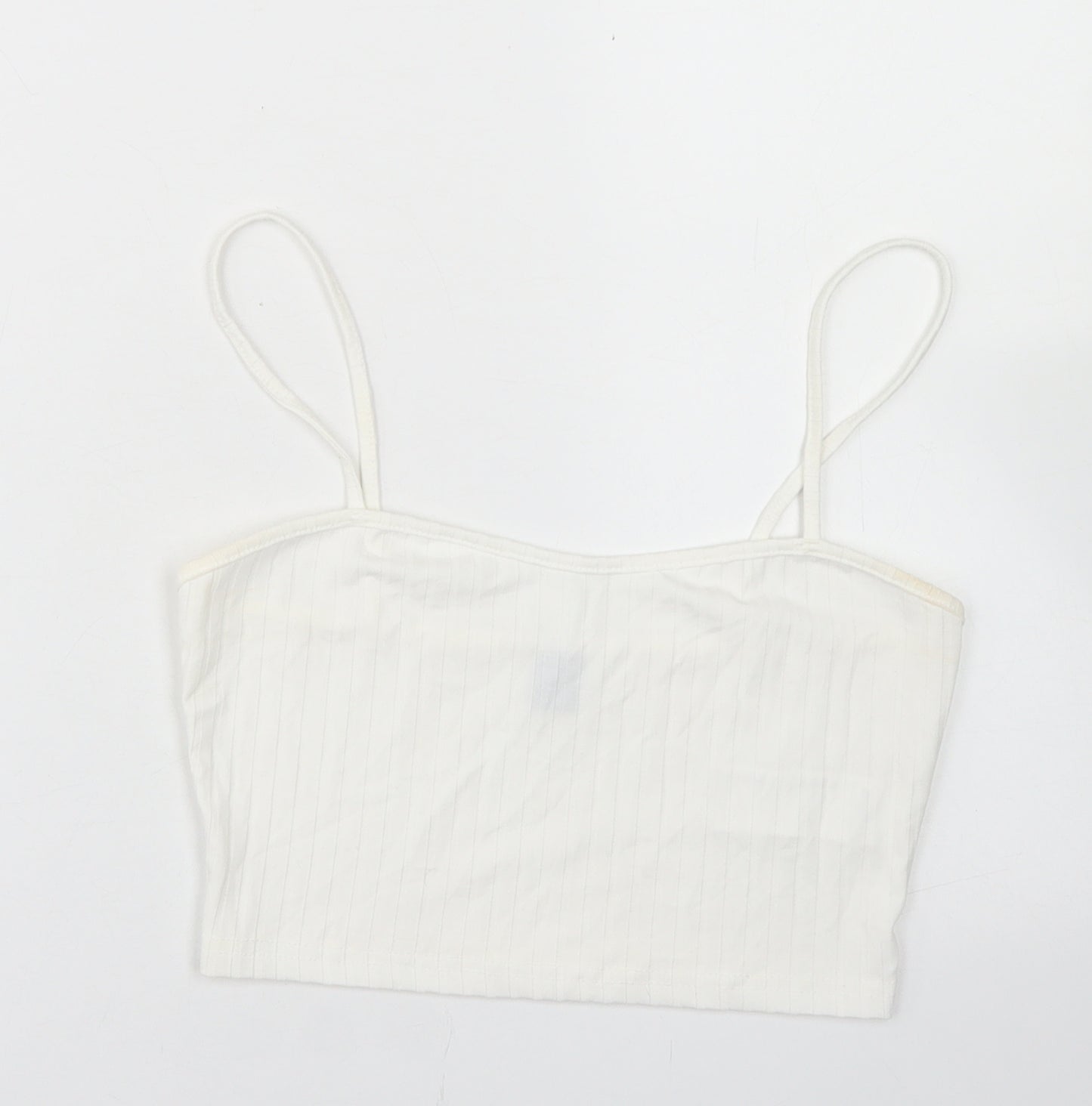 SheIn Womens White  Polyester Cropped Tank Size S Round Neck