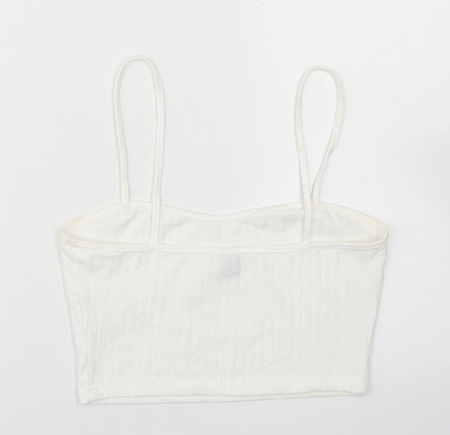 SheIn Womens White  Polyester Cropped Tank Size S Round Neck