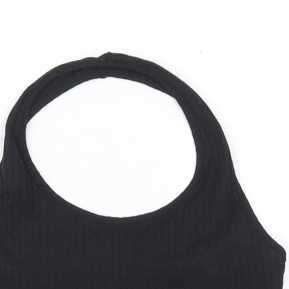 SheIn Womens Black  Polyester Cropped Tank Size XS Halter